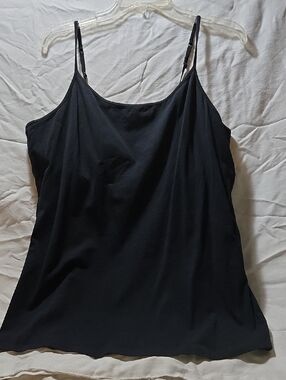 Bay Studio Black Adjustable Strap Cami With Built In Shelf Bra